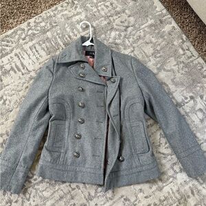 Forever 21 Gray Double-Breasted Pea Coat